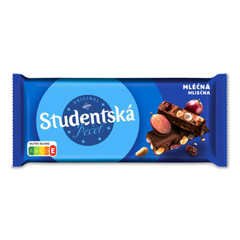 Шоколад молочний Studentska з арахісом, родзинками та желейними шматочками, 170г