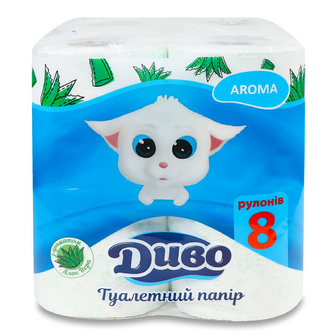Папір туалетний Диво Aroma алое вера 2-шаровий, 8шт