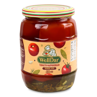 Томати WellDar мариновані пастеризовані, 670г