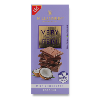 Шоколад молочний Millennium Very Peri з кокосовою стружкою, 85г