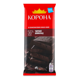 Шоколад чорний «Корона» без добавок, 85г