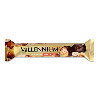 Шоколад чорний Millennium Golden Nut з начинкою та цілими лісовими горіхами, 40г