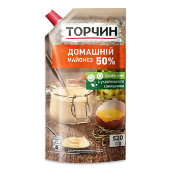 Майонез Торчин Домашній 50% д/п, 520г