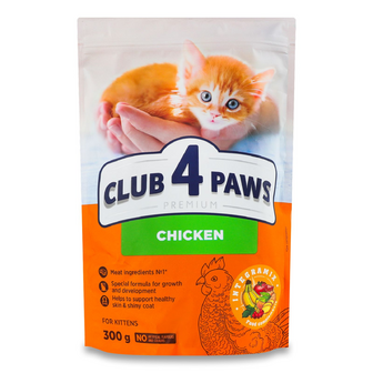 Корм для кошенят Club 4 Paws з куркою сухий, 300г