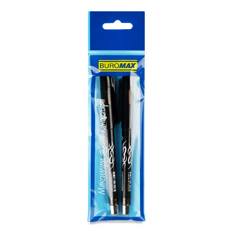 Ручка Buromax Erase Slim Пиши-стирай чорна 0,5 мм, 2шт