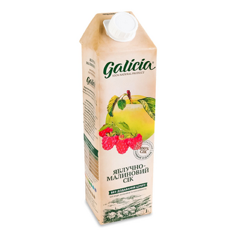 Сік Galicia яблучно-малиновий, 1л