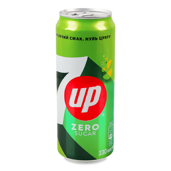 Напій 7UP Нуль цукру з/б, 0.33л
