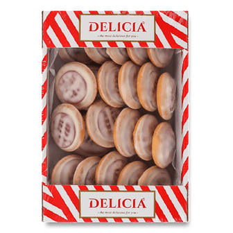 Печиво Delicia зі смаком вишні у молочній глазурі збивне, 0.3кг