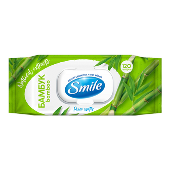 Серветки вологі Smile Bamboo, 120шт