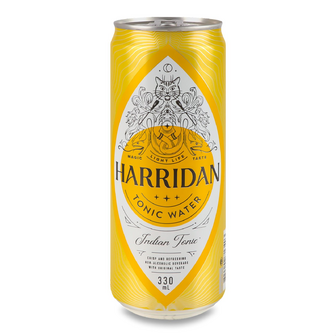 Напій Harridan Tonic Water Indian Tonic сильногазований безалкогольний з/б, 0.33л
