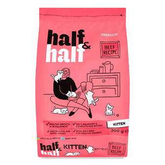 Корм для кошенят Half&Half Beef сухий, 300г