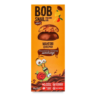 Цукерки Bob Snail мангові в бельгійському молочному шоколаді, 30г