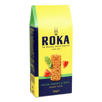 Печиво Roka з сиром Гауда та томатом і базиліком листкове, 60г