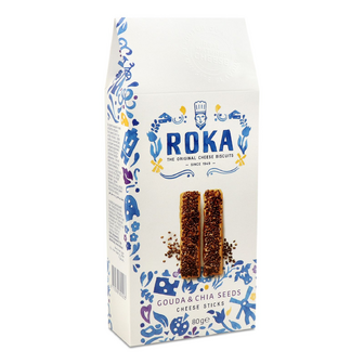 Печиво Roka з сиром Гауда та насінням чіа листкове, 80г