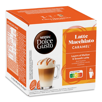 Напій кавовий Dolce Gusto Latte Macchiato Caramel 8 кавових + 8 молочних капсул, 145.6г