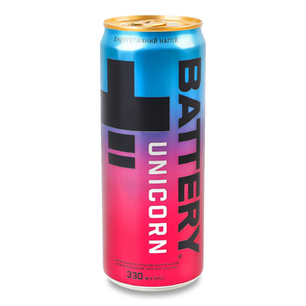 Напій енергетичний Battery Unicorn безалкогольний сильногазований з/б, 0.33л