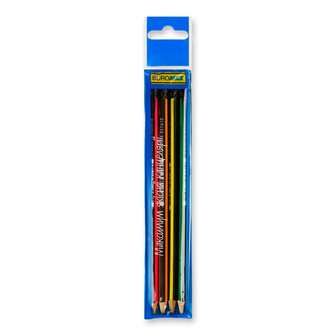 Олівець Buromax Neon line графіт з гумкою BM.8508-4, 4шт