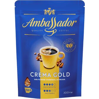 Кава розчинна Ambassador Crema Gold натуральна сублімована, 300г