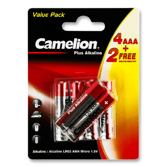 Батарейки Camelion Plus Alkaline ААА LR03, 6шт