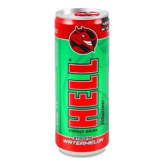 Напій енергетичний Hell Strong Watermelon безалкогольний з/б, 0.25л
