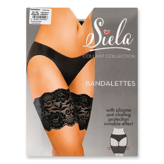 Смужки на стегна Siela Bandalettes мереживні nero XL, 1 пара