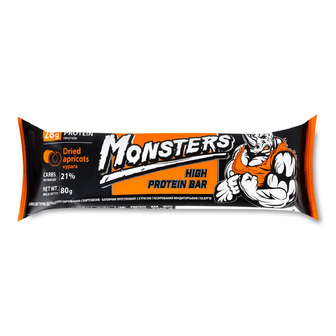 Батончик Monsters протеїновий з курагою, 80г