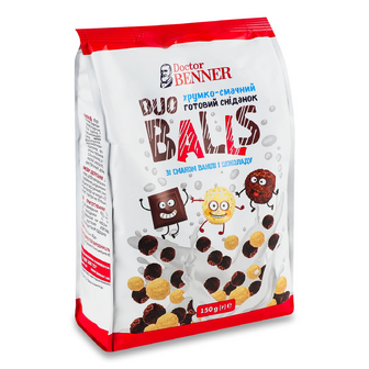 Сніданок Doctor Benner Duo Balls зі смаком ванілі, 150г
