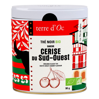 Чай чорний Terre d'Oc вишня органічний, 90г