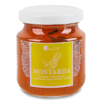 Мостарда Cherry Twig Ананас з базиліком у гірчично-цукровому сиропі, 170г