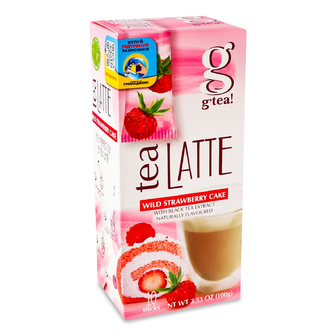 Напій на основі екстракту чорного чаю G'tea! Latte Суничне тістечко, 10г