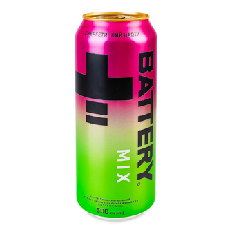 Напій енергетичний безалкогольний сильногазований Battery Mix з/б, 0.5л