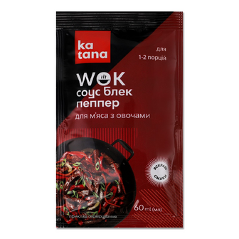 Соус Katana Wok Блек Пеппер для м'яса з овочами, 60мл