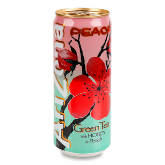 Чай холодний AriZona Green Tea Peach з/б, 0.33л