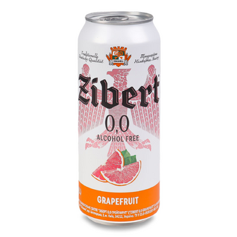 Пиво Zibert Grapefruit світле нефільтроване безалкогольне з/б, 0.5л
