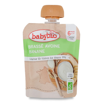 Пюре Babybio з бананом з вівсяного молока органічне, 85г