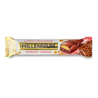 Шоколад молочний Millennium з йогуртовою начинкою пористий, 27г
