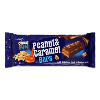 Набір батончиків Choco Fun Peanut&Caramel молочний шоколад, 6*36г
