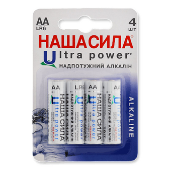 Батарейки Наша сила Ultra Power LR6, 4шт/уп