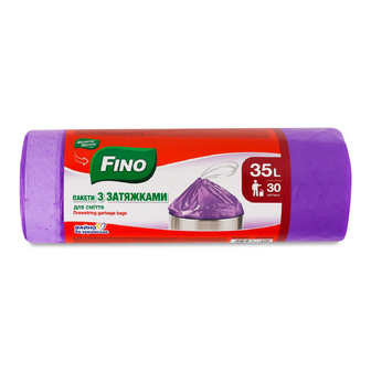 Пакети для сміття Fino Стандарт з затяжками 35 л, 30шт