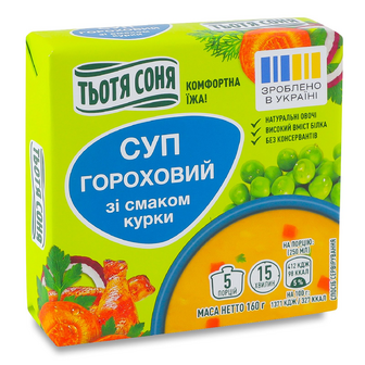 Суп Тьотя Соня гороховий зі смаком курки, 160г