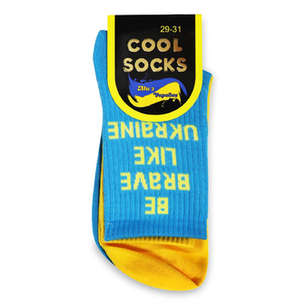 Шкарпетки чоловічі Cool Socks Be Brave жовто-блакитні р.29-31, 1 пара