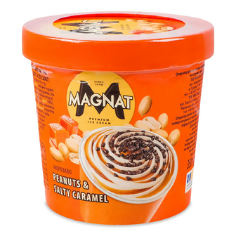 Морозиво Magnat Peanuts&Salty caramel, стакан, 350г