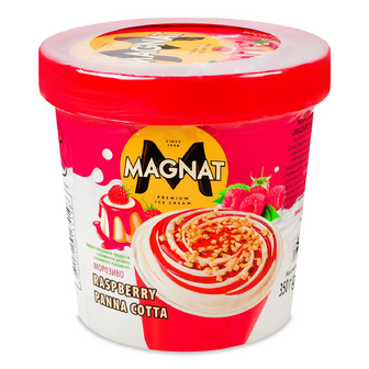Морозиво Magnat Raspberry panna cotta, стакан, 350г