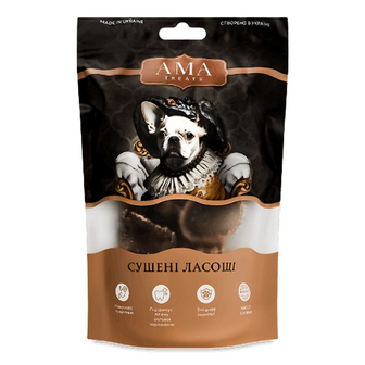 Ласощі для собак AMA Treats Трахея яловича, 100г