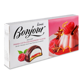 Десерт Bonjour зі смаком пана-коти та малини, 232г