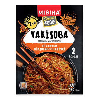 Вермішель Мівіна Yakisoba зі смаком пікантного теріякі, 130г
