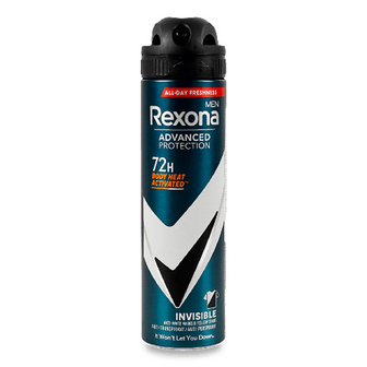 Дезодорант-спрей Rexona Men Невидимий на чорному та білому 72 години, 150мл
