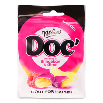 Льодяники Doc' зі смаком малини та лимону, 50г