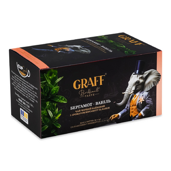 Чай чорний Graff Бергамот-ваніль байховий, 24*1.5г