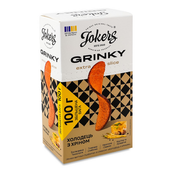 Грінки Jokers ExtraSlice житньо-пшеничні холодець з хріном, 100г